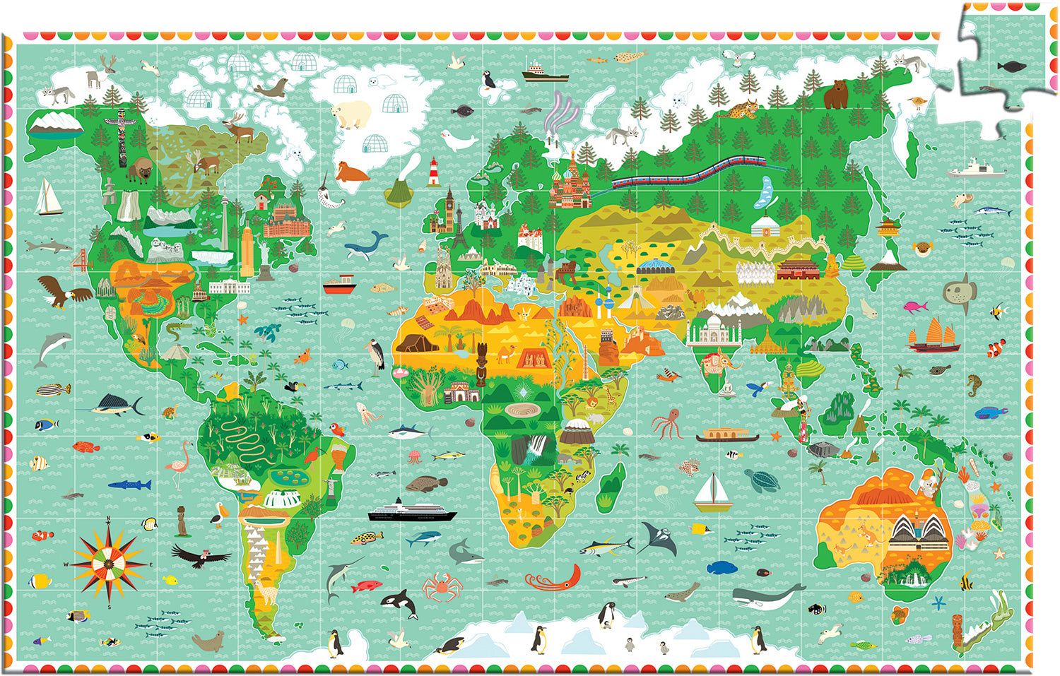 Observation Puzzles Around the World + booklet - 200pcs